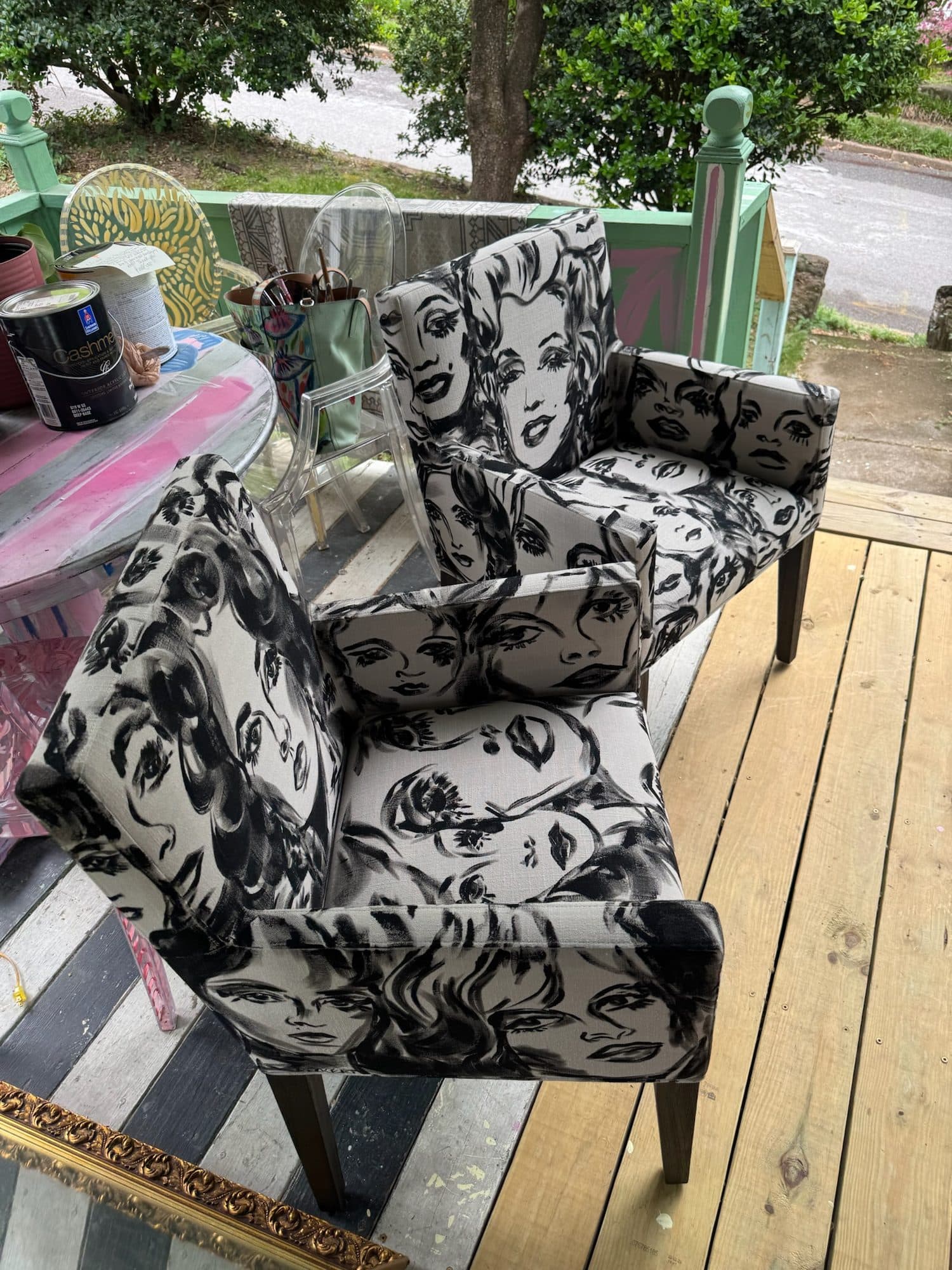 Dolly chairs on the porch